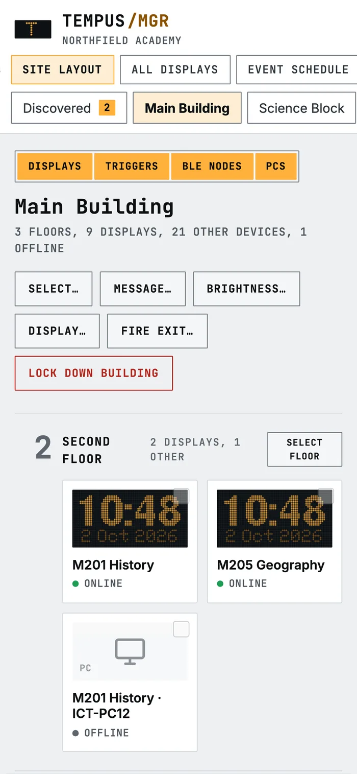 Tempus Manager on a phone