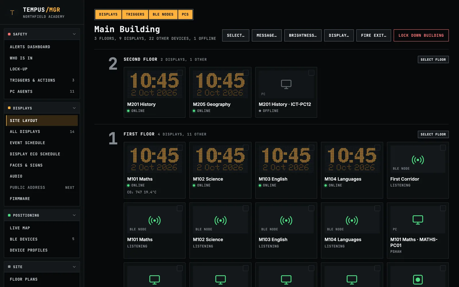 Tempus Manager in dark mode